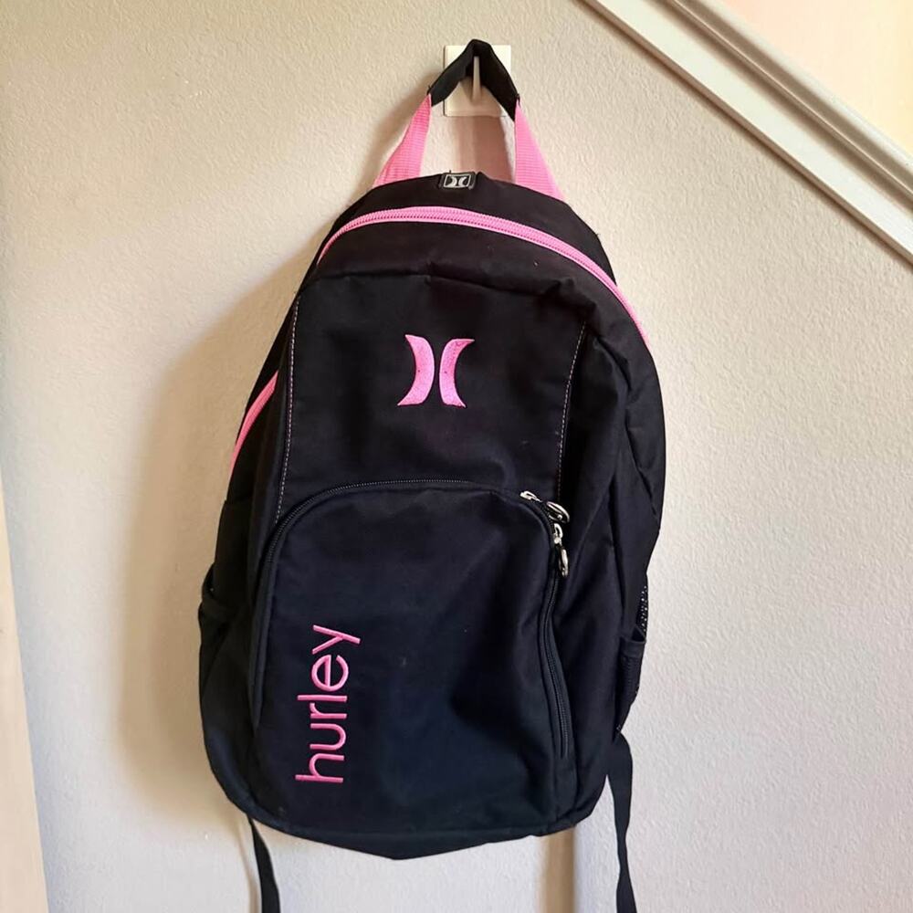 Hurley Backpack - Black with Pink Accents